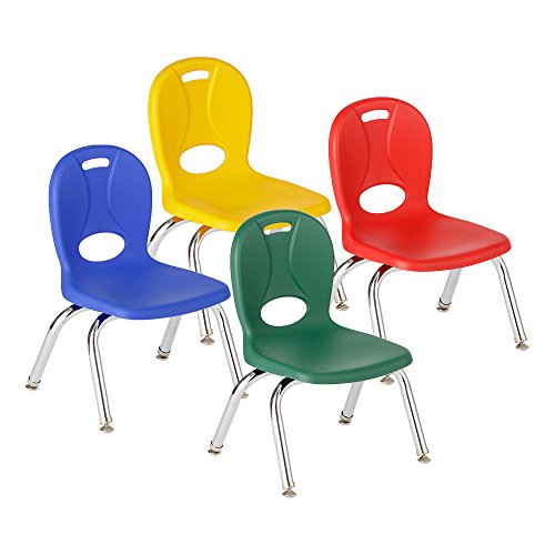Image of Sprogs LNT-112-CSW-AS Structure Series Preschool Chairs, 12 inch Seat, Red, Blue, Green, Yellow (Pack of 4)