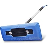 Snow Joe SJBLZD-LED 4-In-1 Telescoping Snow Broom + Ice Scraper | 18-Inch Foam Head | Headlights (Blue)