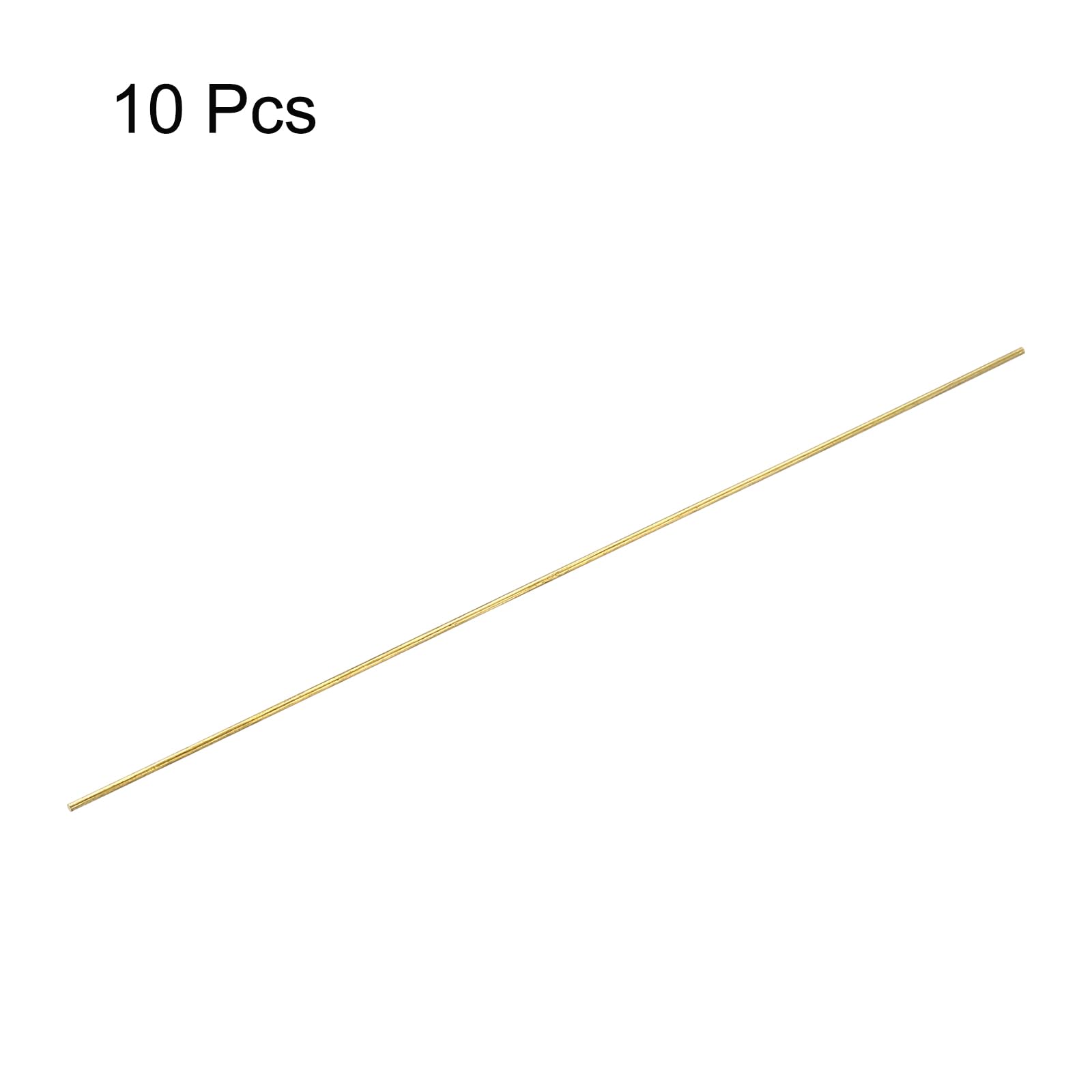 sourcing map Lot de 10 tiges rondes en laiton de 1,5 mm x 500 mm, tige solide en métal pour bricolage, bricolage, modélisme, voiture, hélicoptère, avion