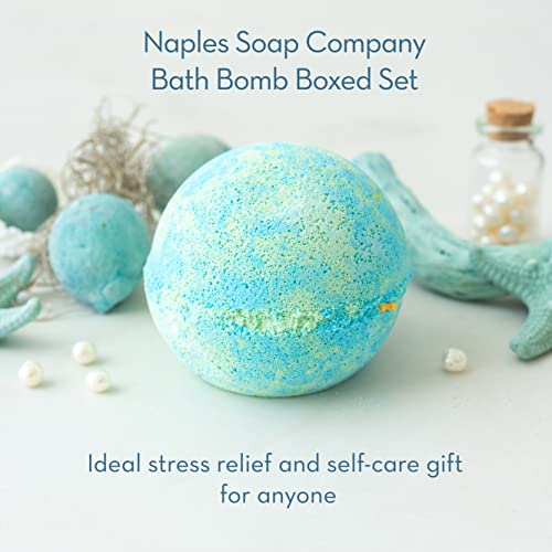 Naples Soap Company Epsom Salt, Cocoa Butter & Shea Butter Aromatherapy Bath Bomb Variety Box In Tropical And Floral Scents, Set Of 5 Bath Bombs #TOP4
