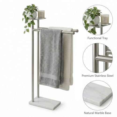Songtec-Towel-Rack-Stand-for-Bathroom-2-Tier-Freestanding-Towel-Holder-for-Bath-Towels-Practical-Shelf-on-Top-Heavy-Duty-Bathroom-Accessories-No-Drilling-Required