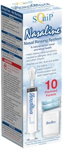Squip Nasaline Nasal Rinsing System with 10 Premixed Saline Packets