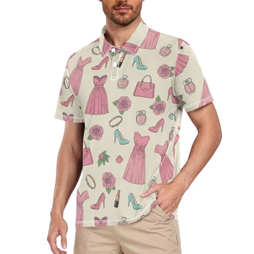 CUPADA Men's Polo Shirts Short Sleeve Fashion Accessories Dress Golf Shirt Quick Dry Performance...