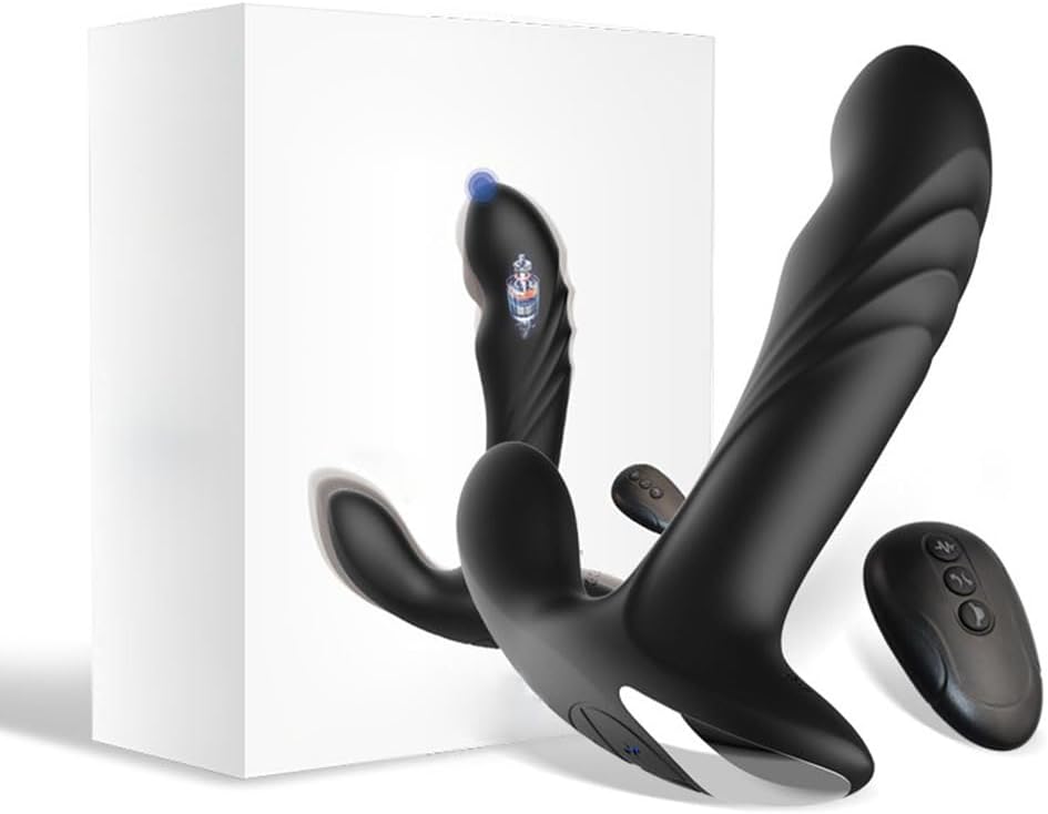 Remote Anal Sex Toy, Anal Vibrator, Vibrator with 7 Vibration Modes and 5 Bead Rotation Modes, Anal Plug Toy, Suitable for Male or Homosexual Masturbation Sticks