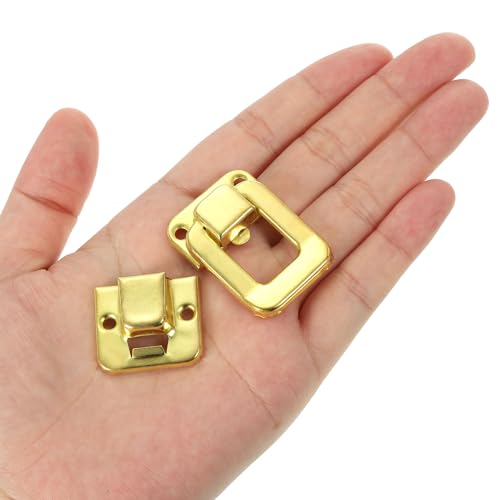 Image of PATIKIL Toggle Catch Lock 1.6 inch x 1.1 inch, 18 Pack Metal Buckle Hasp Lock Latch Clasp for Jewelry Box Wooden Case Decoration, Gold