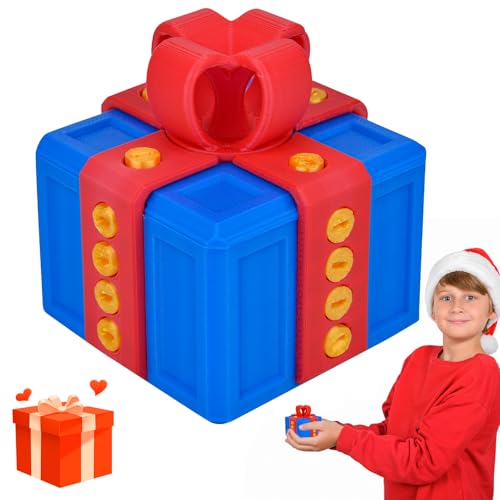 Caja de regalo realmente molesta con almacenamiento giratorio, caja de regalo de broma, caja de regalo impresa en 3D con tornillos, caja de regalo novedosa para Navidad (Azul) Caja de regalo realmente molesta con almacenamiento giratorio, caja de regalo de broma, caja de regalo impresa en 3D con tornillos, caja de regalo novedosa para Navidad (Azul)