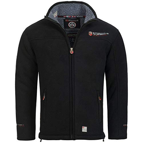 Geographical Norway UREKA Herren Fleece Jacke Fleecejacke warm Teddyfell (Schwarz,...