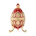 QIFU-Hand Painted Enameled Faberge Egg Style Decorative Hinged Jewelry Trinket Box Unique Gift for Home Decor