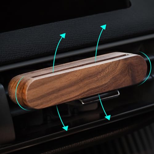 Image of Generic Car Air Freshener Walnut Wood Car Fragrance Wood Car Perfume Car Accessories Interior Car Vent Diffuser 1 Piece, Brown