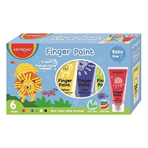 KEYROAD Pintura de Dedos para Niños - 6 Botes de 60 ml Cover
