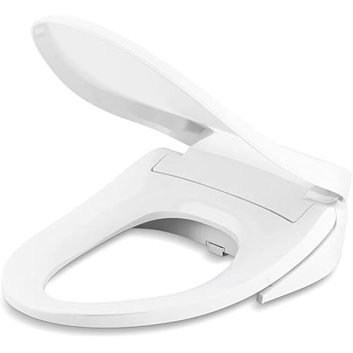 KOHLER 18751-0 C3-050 Elongated Warm Water Bidet Toilet Seat, Electric Bidets for Existing Toilets, Adjustable Bidet Sprayer, White
