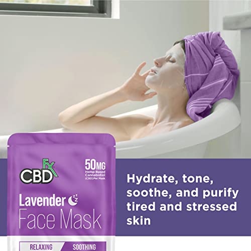 CBDfx 50mg CBD Night/Lavender Face Mask Spa Quality Ingredients Single - Image 2