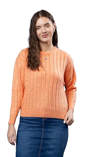 Image of Wear lusso Women's Woolen Cable Knit Pullover Sweater | Full Sleeve Round Neck Winter Wear | 100% Wool Soft & Warm Stylish Sweater for Girls, Ladies & Women | Cozy Casual Winter Fashion