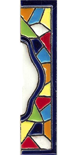 TORO DEL ORO Números casa Numeros y Letras en azulejo. Ceramica esmaltada, Pintados a Mano técnica Cuerda Seca. Nombres y direcciones. Diseño Mosaico Mediana 5,5x10,5 cm(Terminación Estrecha) Cover