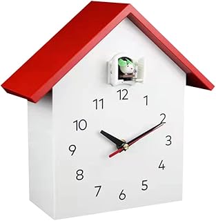 GUAZI STORE Cuckoo Wall Clock Report Clock Watch Alarm Clock Cuckoo Clock Table Clock Table Clock Cuckoo Clock Home Wall Clock ChildrenRoom Wall Clock (Red) 01