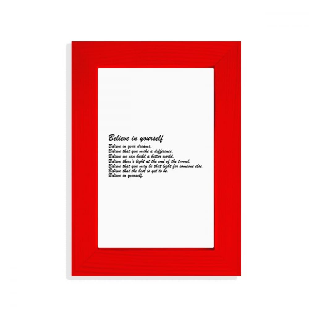Cadre photo poésie Believe In Yourself rouge pour rompre la monotonie