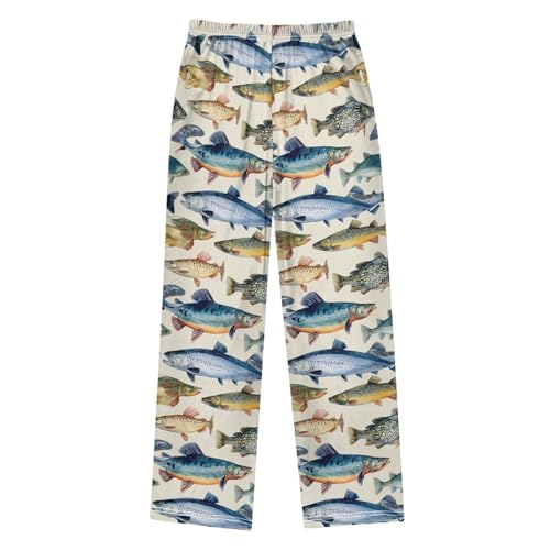 Various Fish Pajama Pants Soft PJ Bottoms Lounge Pants for Sleepwear Sport Size 6-14 Years2
