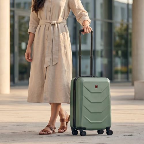 WENGER Prymo Carry-On Hartschalenkoffer, Handgepäck, Trolley, 36 (43) l, Sicherheitsschloss, Damen/Herren, Reisen Urlaub, Grün, 654114 – Ansicht 6