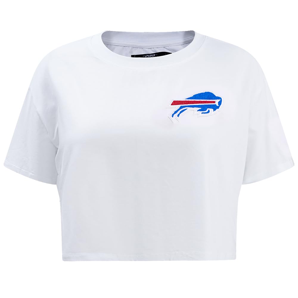 Pro Standard Womens NFL Pittsburgh Steelers Classic Chenille Short Sleeve Boxy Tee White Xs