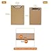 HappyHapi 15 Pack Mini Clipboards, 6 x 9 Inches A5 Small Clipboards, Wood Hardboard Memo Size Low Profile Clip with Hang Tab for Home, Office, School Classroom Supplies, Brown