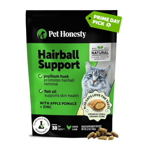 Cat Hairball Remedy Treats - Dual Texture Crunchy Creamy Hairball Treatment for Cats, Furball Relief...