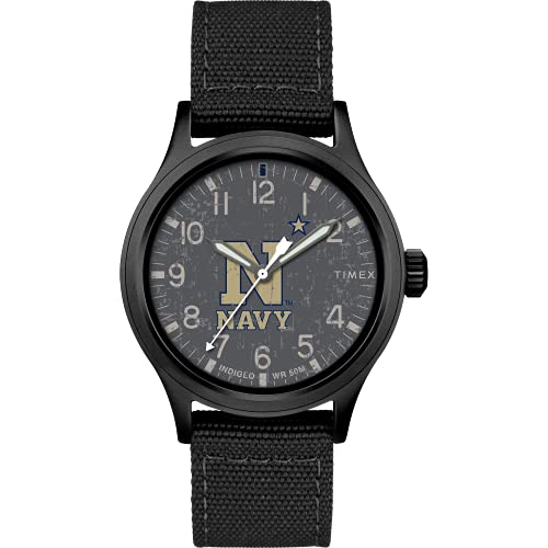 Timex Tribute Men's Collegiate Scout 40mm Watch – Navy Midshipmen with Black Fabric Strap