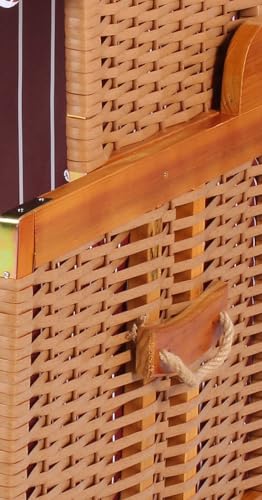 Hundestrandkorb - gestreift/rot - PE beige - inkl. Schutzhülle