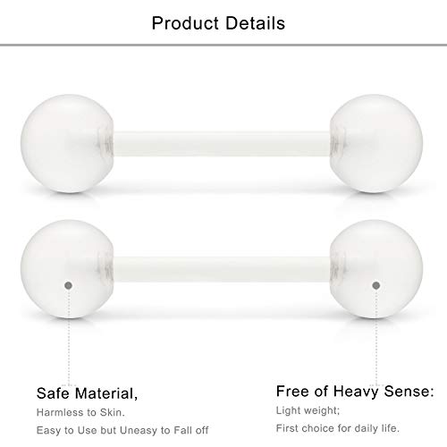 Lcolyoli 36Pcs 14G Glow in Dark Flexible Acrylic Straight Tongue Barbell Nipple Ring Retainer Piercing Jewelry for Women Men 16mm Bar4