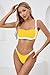 WODECASA Women's Colorblock Bikini Set Square Neck High Cut Cheeky Sexy Two Piece Swimsuit Bathing Suit