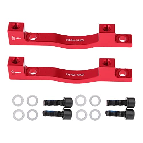 kowaku Set of 2 203mm Mountain Bike Front Disc Brake Mounting Bracket - Multiple Colors, Red
