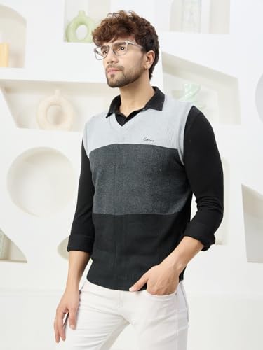 Image of Kvetoo V Neck Sleeveless Winter Wool Sweater for Men