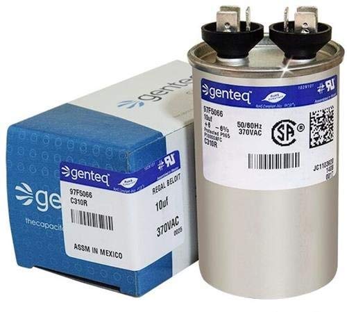 621435-10 uf MFD 370 Volt VAC - Nordyne Round Run Capacitor 