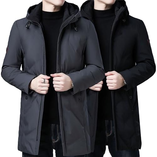 Parka larga de invierno para hombre con aislante acolchado miniatura 1
