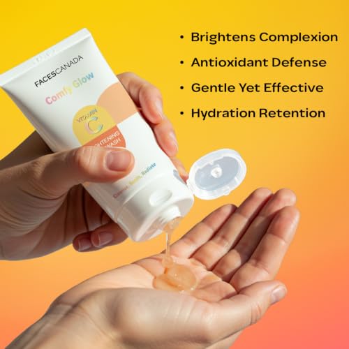 Image of FACES CANADA Comfy Glow Vitamin C Face Wash - 100ml | Brightening & Refreshing Daily Cleanser | Removes Dirt, Oil & Impurities | Gentle, Hydrating & Glow-Boosting Formula