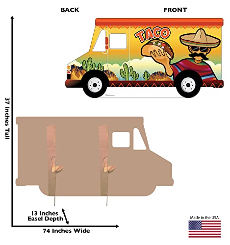 Image of Cardboard People Taco Truck Stand-in Life Size Cardboard Cutout Standup