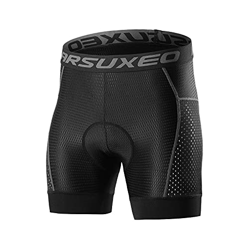 ARSUXEO Pantaloncini da ciclismo da uomo in gel 5D...