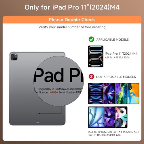 Image of Transparent Case with Keyboard for iPad Pro 11-inch (M5 /M4, 2025 /2024),with 7-Color Backlit Wireless Keyboard, 360Rotatable Protective Case Multi-Touch Trackpad,with Shortcuts,White