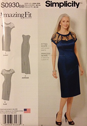 Patron de robe Simplicity SO930 BB créez votre tenue sur mesure en taille 20W-28W
