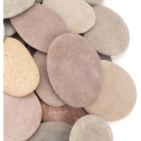 [About 31 PCS - 37 PCS](18.5 Pounds) Painting Rocks,3.1"-4.76" River Rocks,Flat Rocks,Painting Stones,Craft Rocks,Arts Rocks,DIY Rocks Cover