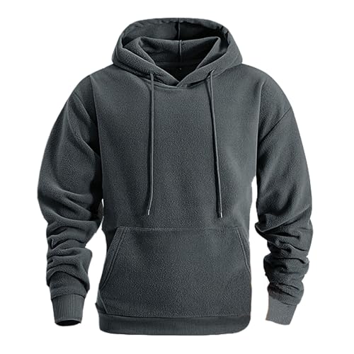 Polar Fleece Long Sleeve Sweatshirts for Men Casual Comfort Hoodie Lightweight Soft Pullover Autumu Winter Hoodie