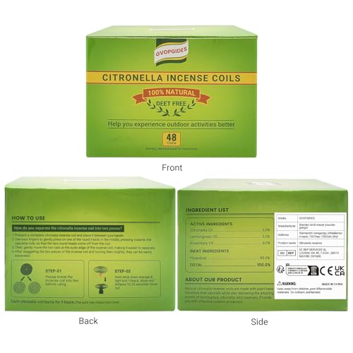 Citronella incense coils, Made from natural plants, Suitable for Outdoor Living room, Terrace use (48 coils and coil holders) - Image 2