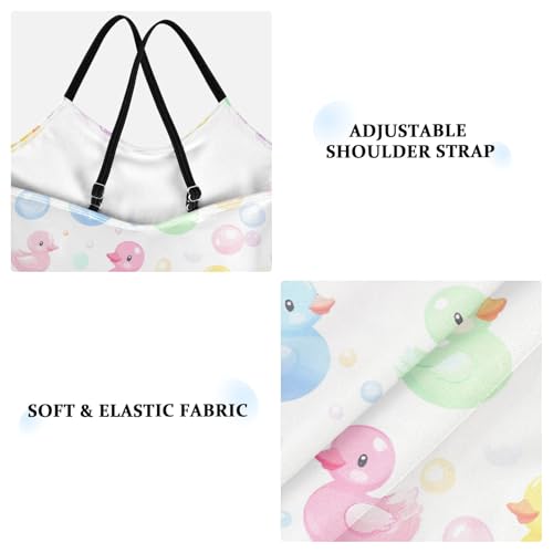 senya Girls Swimsuits One-Piece Swimwear Tie Bathing Suit Beach Summer Round Neck 7-8T Duck Bubble Pattern3