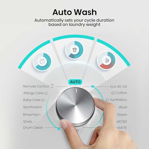 Hisense WF3S1043BB3 Machine à laver avec fonction vapeur-10,5 kg-1400 U-Min-ConnectLife16 Programme-Anti-Allergie Programme-Linge Bébé AutoWash-QuickWash 15 min-Duvet Eco 40-60°C-EEK : A-20% Noir