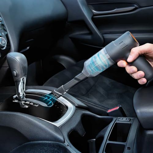 LIVINGTON PocketVac - Doppelpack - Akku Handstaubsauger mit Gebläse - kabelloser Auto-Staubsauger inkl. Aufsätze, USB-C Kabel, Aufbewahrungstasche & Filter