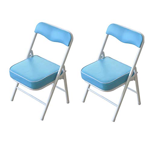 ZHDWM Chair 2 Pieces Folding Chair Stool Seat Indoor Outdoor School Kindergarten Children's Room 5 Color 33x28x53cm Folding chair (Color : 4)