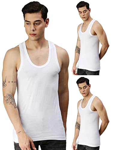 Image of ONN Men's Cotton Vest | Sleeveless Round Neck| Soft, Breathable & Comfortable Men's Innerwear | Regular Fit Casual Vest for Everyday Wear | White