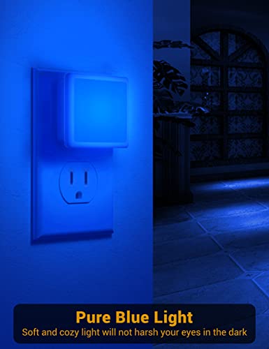 Image of JandCase Blue Night Light, Blue Nightlight[2 Pack],0.3 Watt LED Night Light | Dusk-to-Dawn Light Sensor,Plug in Nitelight for Gaming Room,Bedroom,Corridor,Hallway,Non-dimmable