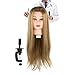 OVAQUIXI Mannequin Head, Fluffy Hairstyling Training Head with High Temperature Fiber Hair, for Hairdressing Practice Weaving Curling Cutting Styling, Suitable for Beauty Teachers