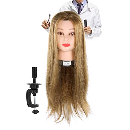 BORDSTRACT Training Head 25.6inch 50% Real Human Hair Hairdressing Practice Mannequin Head Practice Manikin Cosmetology Doll Hairstyling Training Head with Hair - Image 3