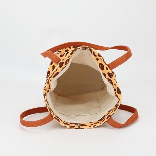 Image of Shoulder Bag for Women, Cotton Canvas Bucket Bags Tote Purse Cute Crossbody Bag Designer Ladies Handbags
